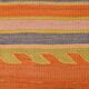 Wine Red & Orange Mid Century Modern Wool Kilim Rug, 153x239 Cm