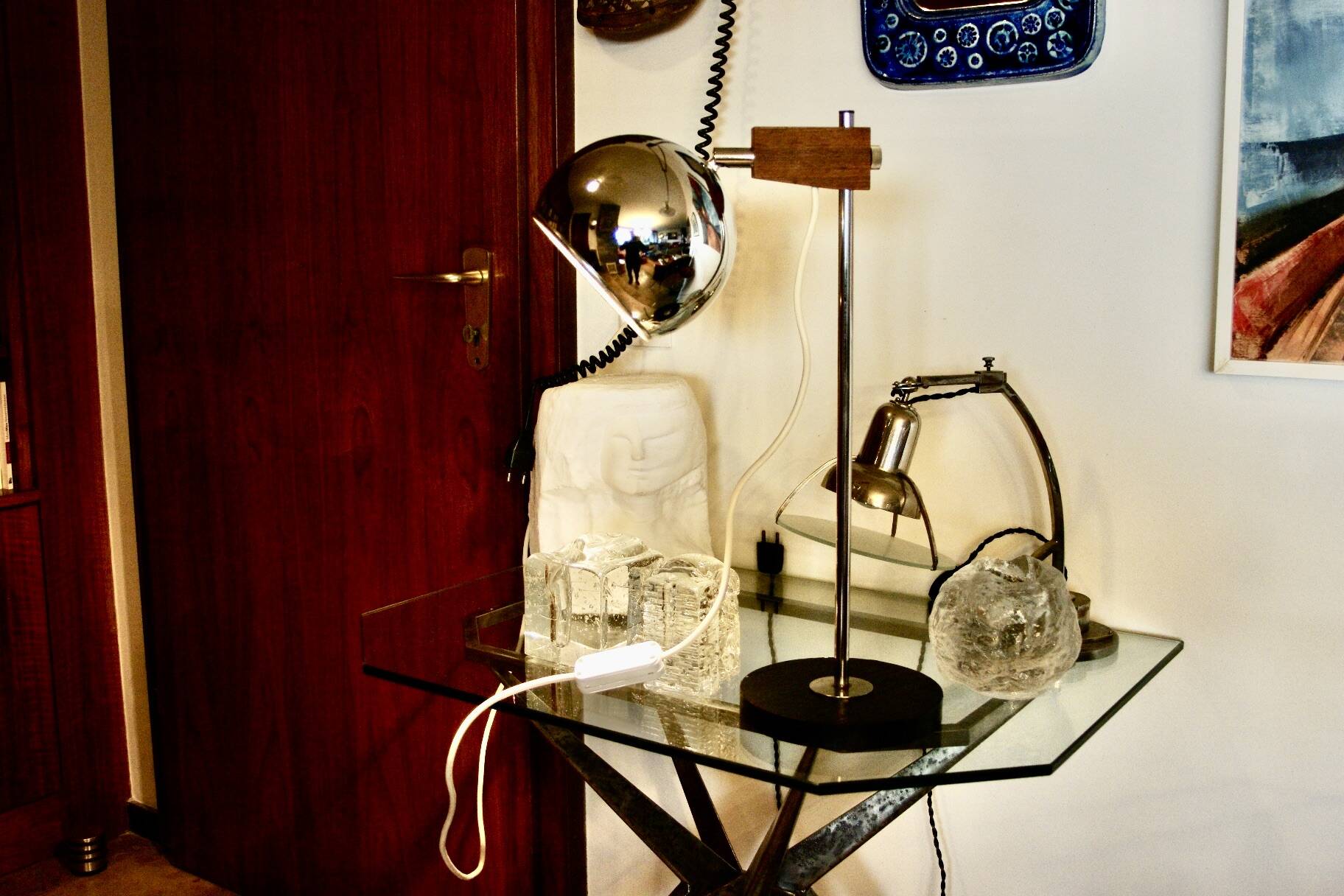 Vintage eye ball desk lamp from switzerland temde 1970