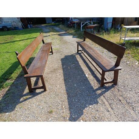 Pair of solid oak benches