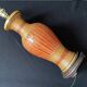 Vintage 1970s Chinese lamp base in woven bamboo on a porcelain vase