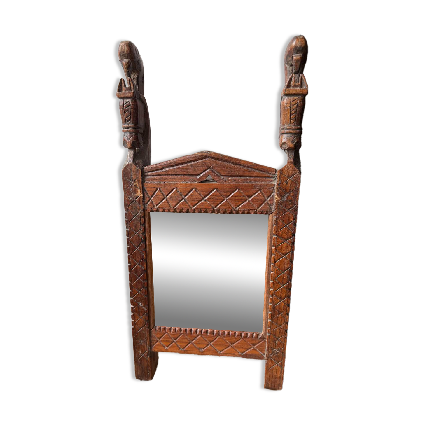 Carved solid wood mirror