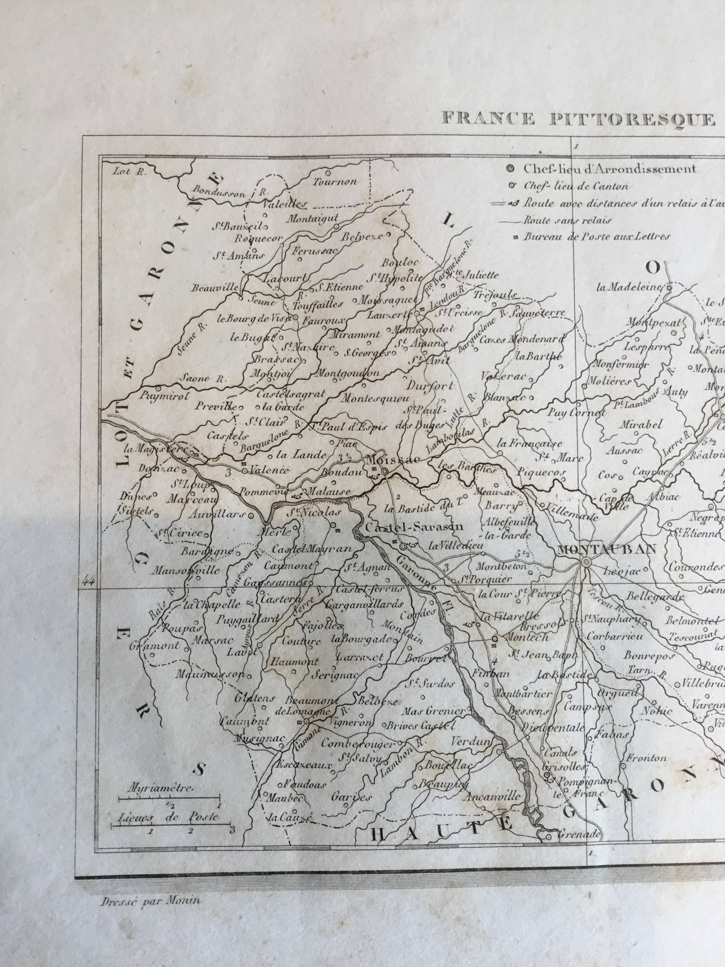 Map engraving Tarn and Garonne
