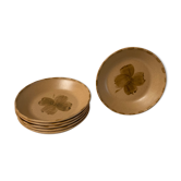 Set of 6 hollow plates Sarreguemines clover pattern