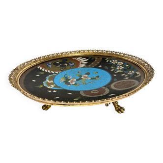 Japan, empty pocket bowl in cloisonné enamel and bronze, Meiji period, late 19th century.