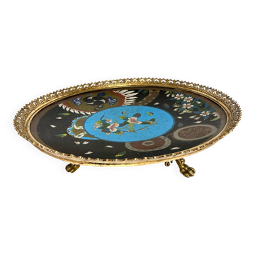 Japan, empty pocket bowl in cloisonné enamel and bronze, Meiji period, late 19th century.