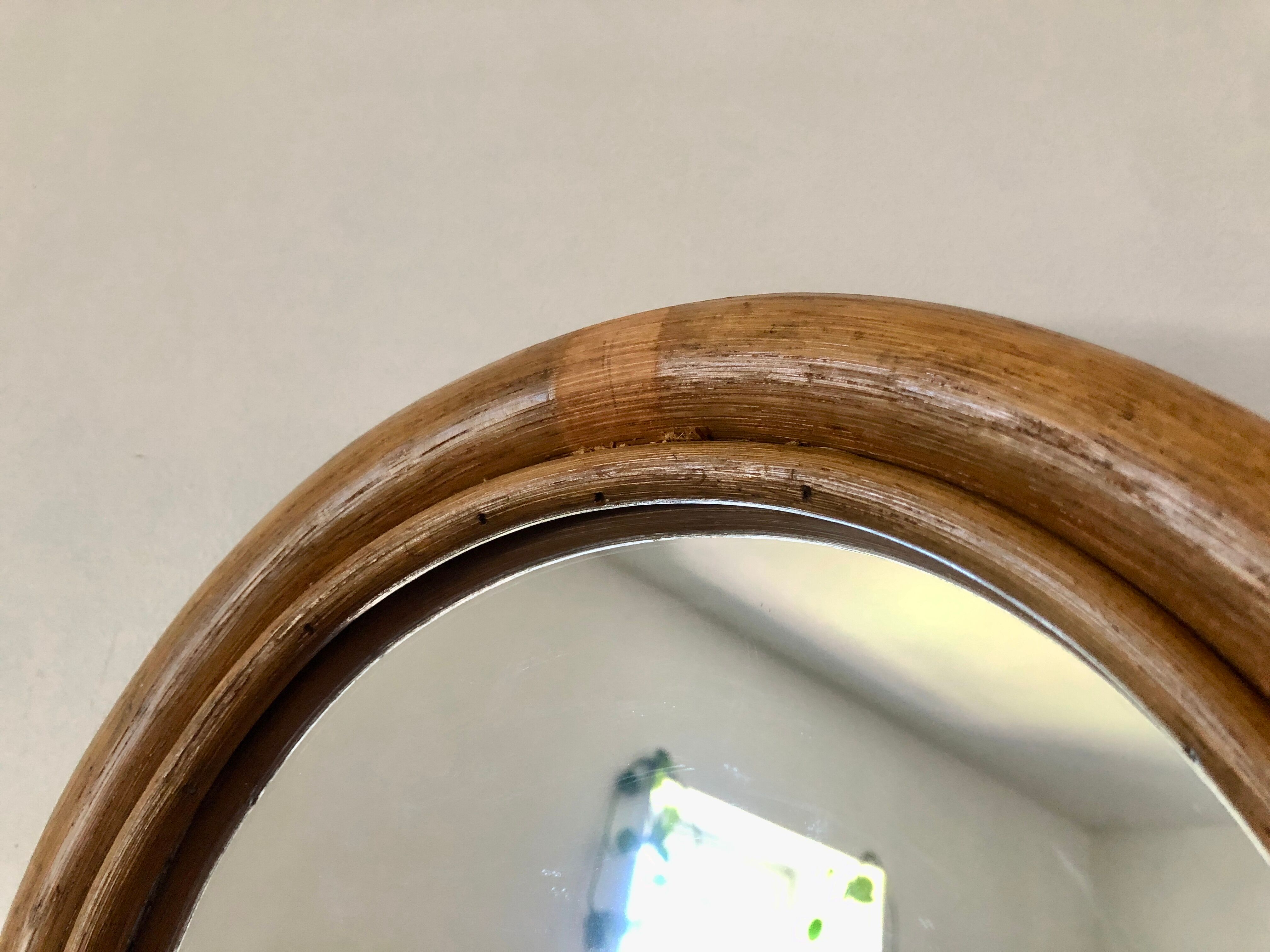 Curved bamboo mirror 1970