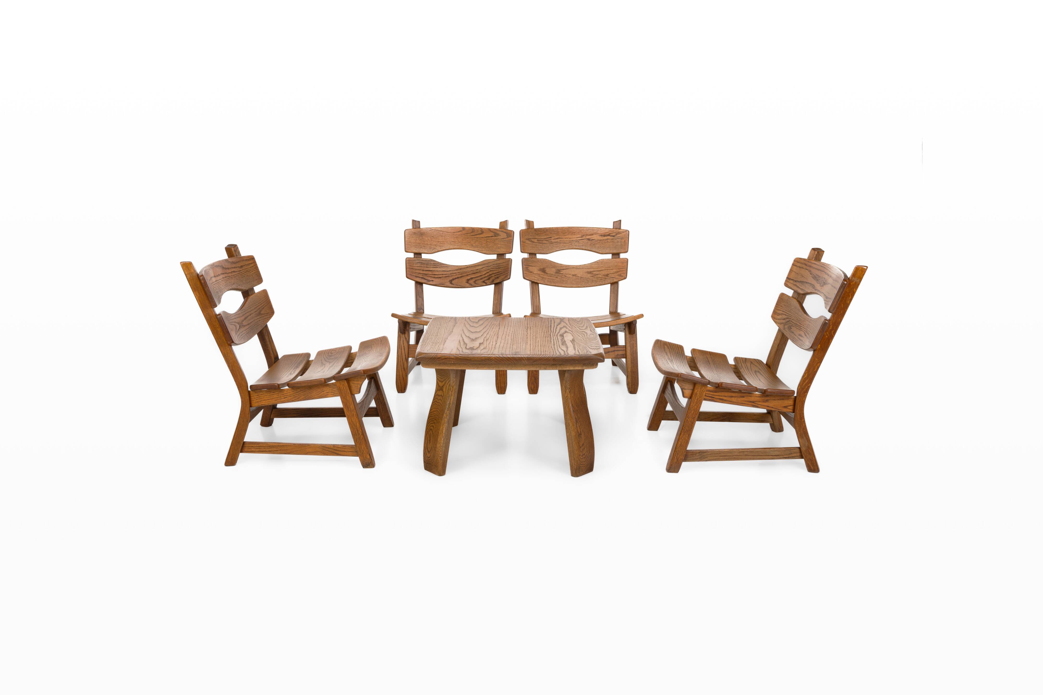 Set of 4 lounge chairs and coffee table by Dittmann & Co for AWA, The Netherlands 1960s