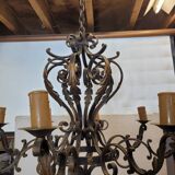 Old wrought iron chandelier