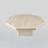 Mid Century Octagonal travertine coffee table