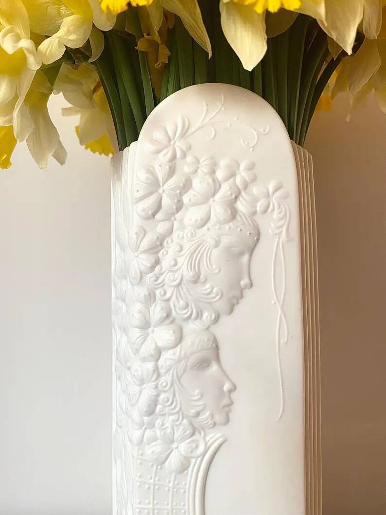 White porcelain vase by Manfred Frey for Kaiser, Germany 1960s