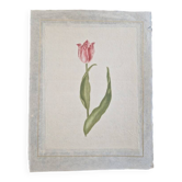 Dessin à l'aquarelle sur soie - Tulipe - La Roche Laffitte (Né en 1943)