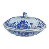 Soup tureen with dish in Rouen earthenware