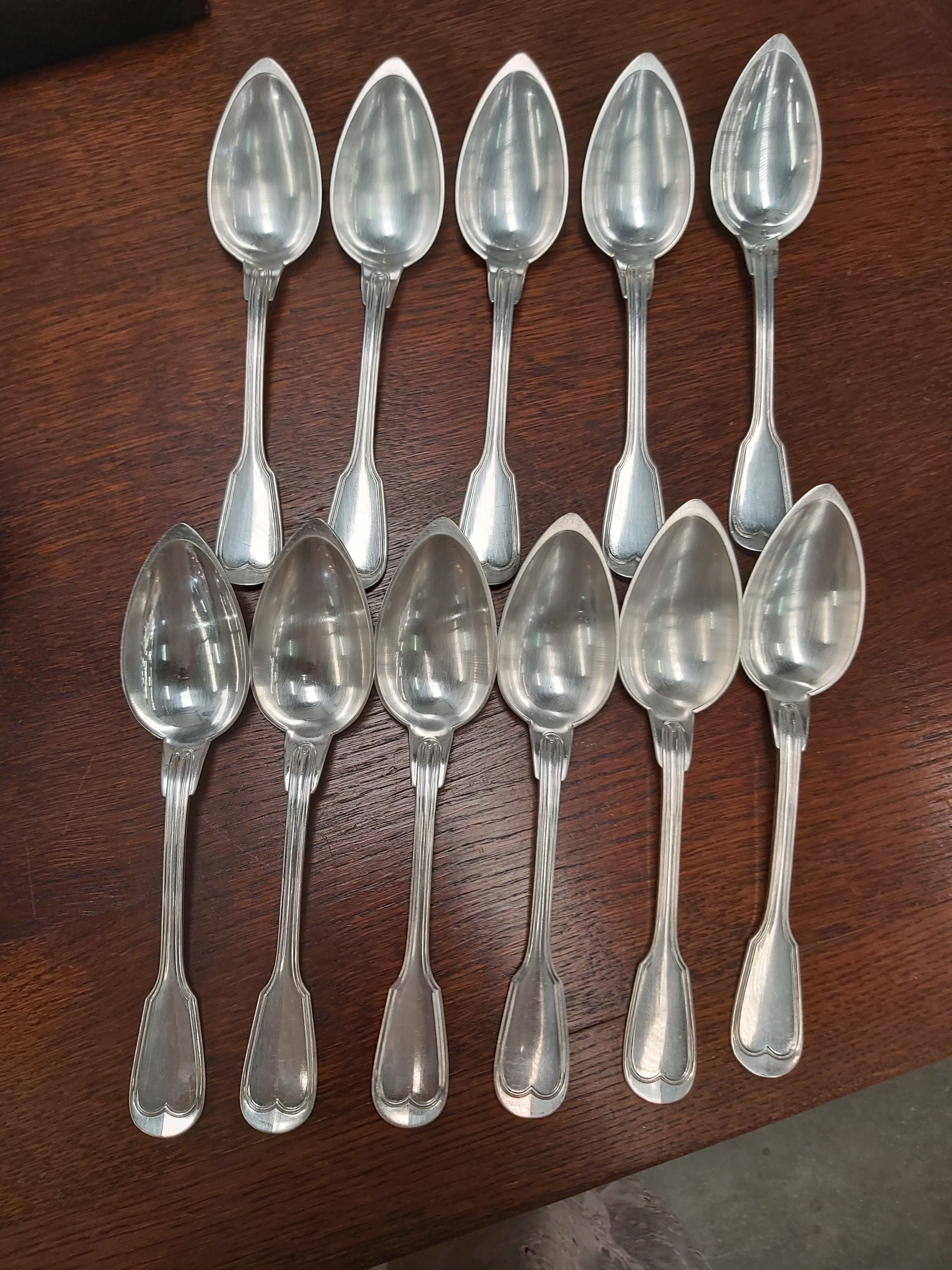 11 tablespoons Christofle silver metal