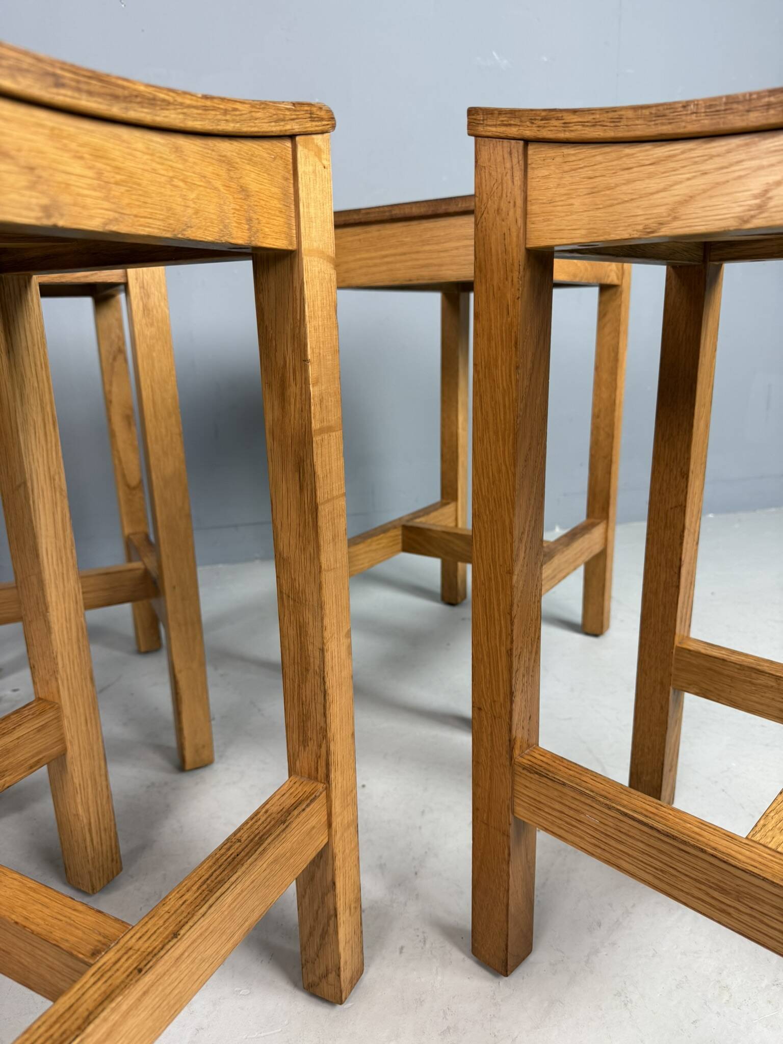 Set of 2 Japandi oak stools by Jonas Lindvall for David Design 1990s
