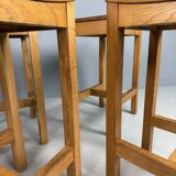 Set of 2 Japandi oak stools by Jonas Lindvall for David Design 1990s