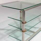 Table d'appoint, console sur roulettes Peter Ghyzcy, années 1970