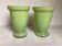 Pair of green glass paste vases