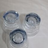 3 vintage blue antique glasses