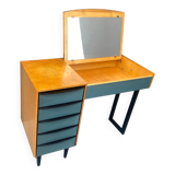 Coiffeuse avec tiroirs de rangement et miroir rabattable