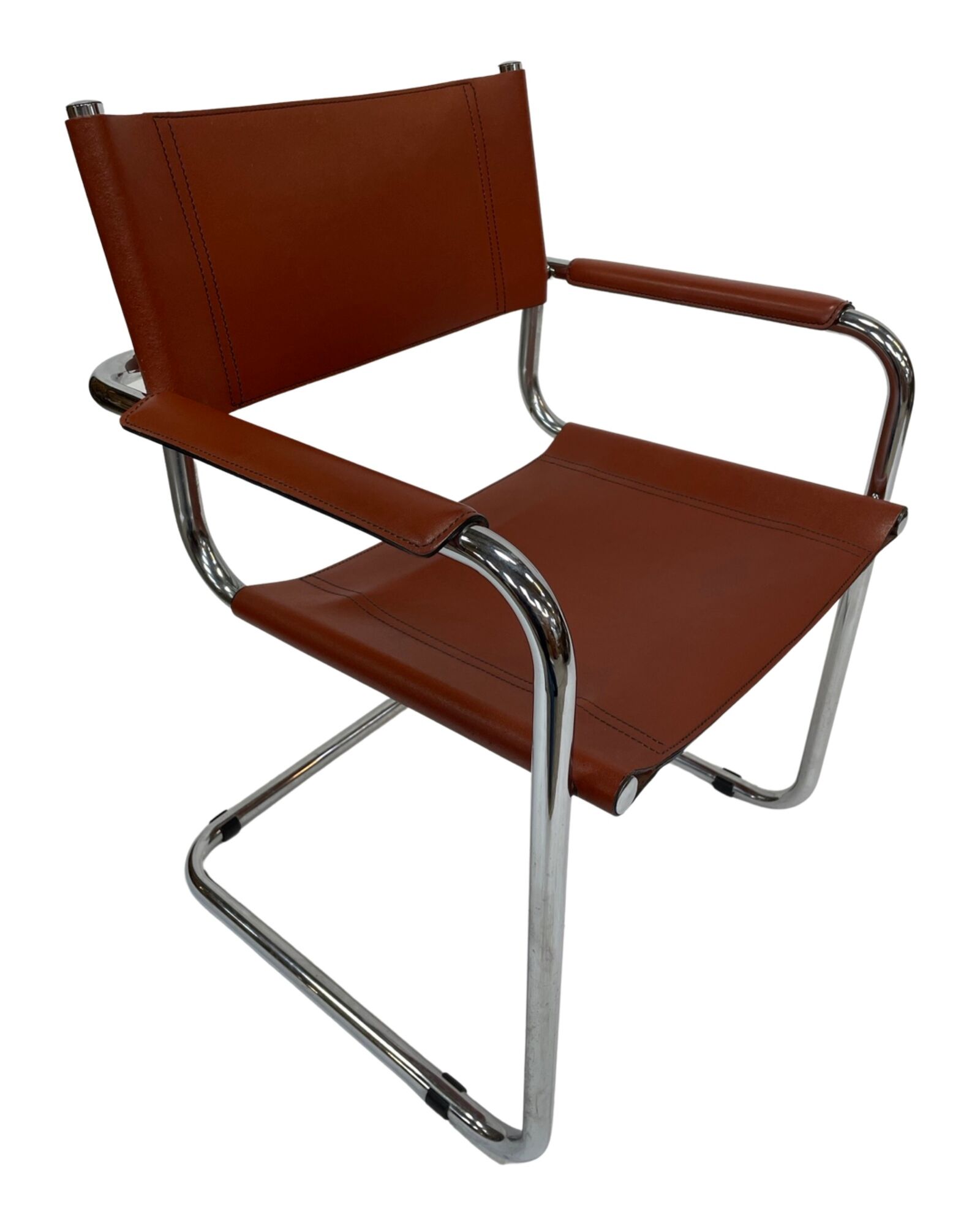 Set of 4 Bauhaus cantilever chairs cognac leather and chrome Design