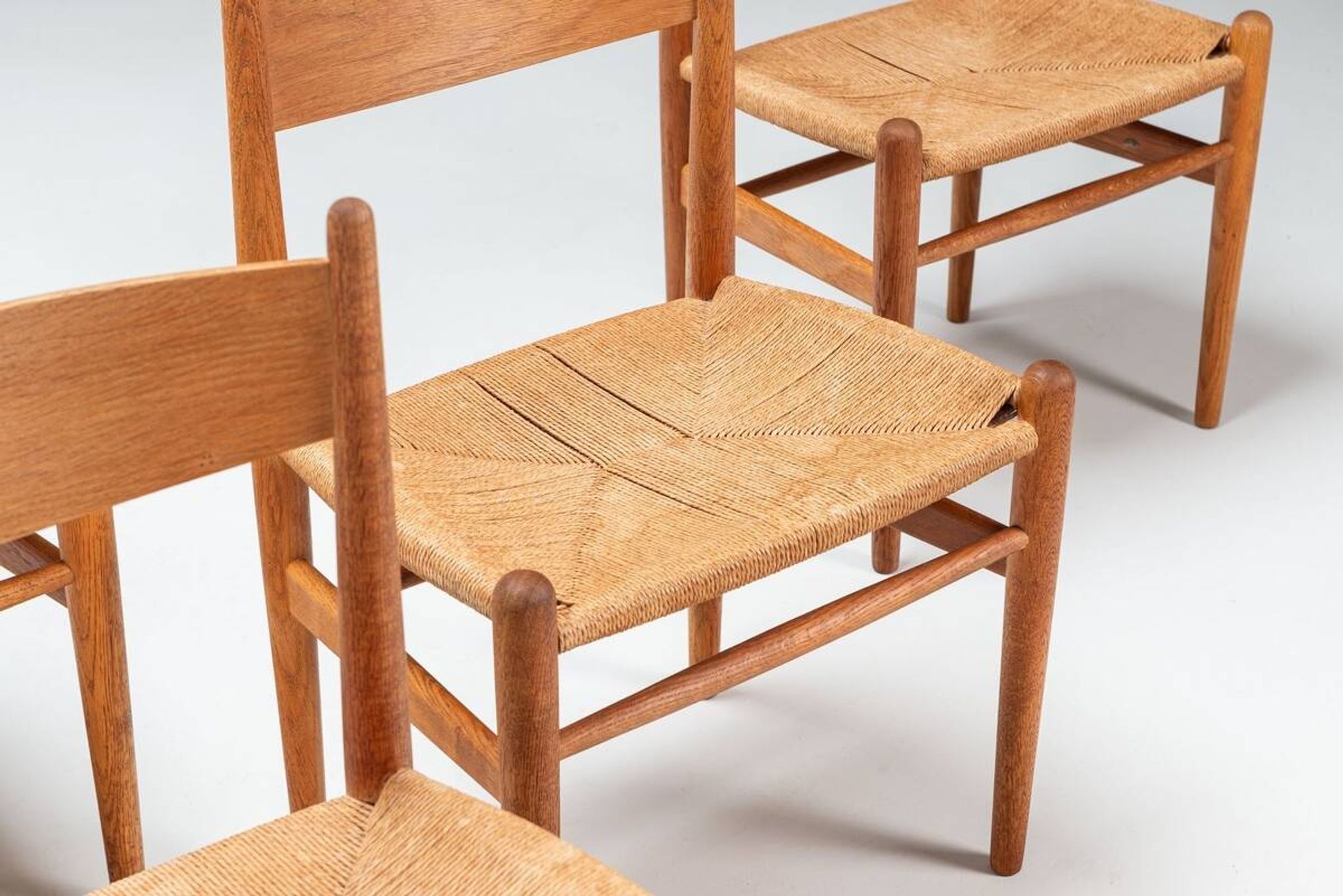 Hans Wegner model CH36 dining chairs in oak Carl Hansen & Son Denmark 1970