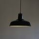Old pendant lamp black enameled sheet metal industrial garage workshop vintage LAMP-7122