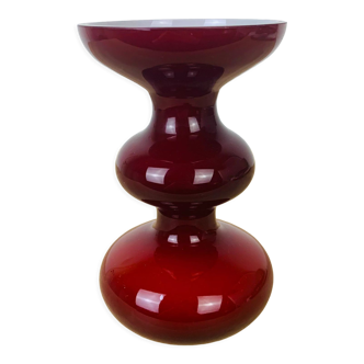 Holmegaard vase Scandinavian red and white glass