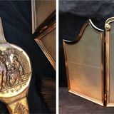 Old fire screen and accessories brass fireplace 1940 spark arrest fireplace firescreen