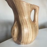 Ceramic vase mid century Grandjean in Vallauris faux bois 1960
