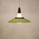 Opal glass and green aluminium shade vintage lamp by Voss Belysning - Denmark
