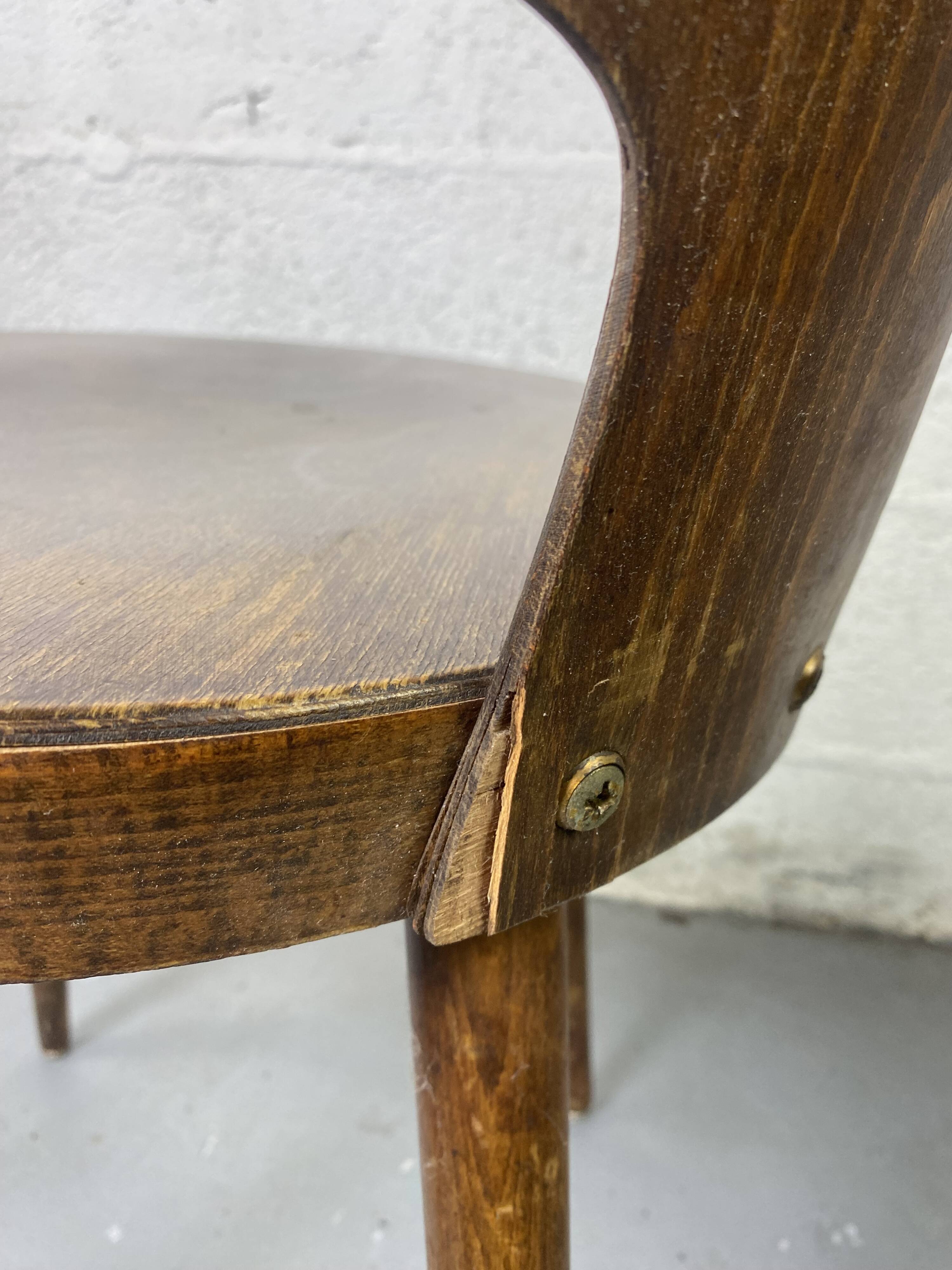 Set of 3 mismatched and damaged bistro chairs