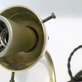 "swan neck" lamp in bronze and brass from 1900