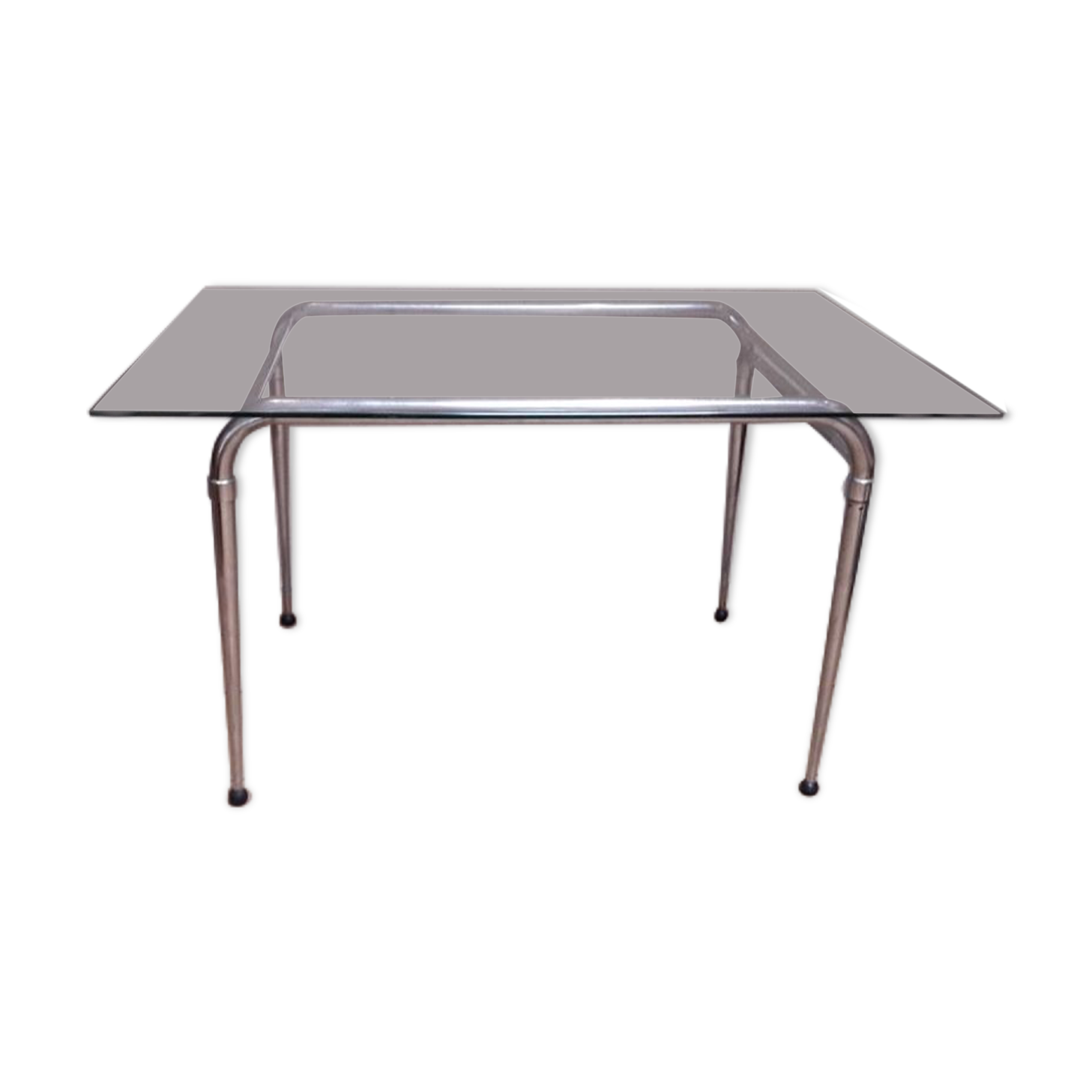 Desk table 120x76cm chrome metal and glass