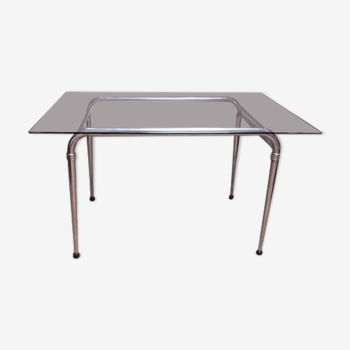 Table bureau 120x76cm métal chromé et verre