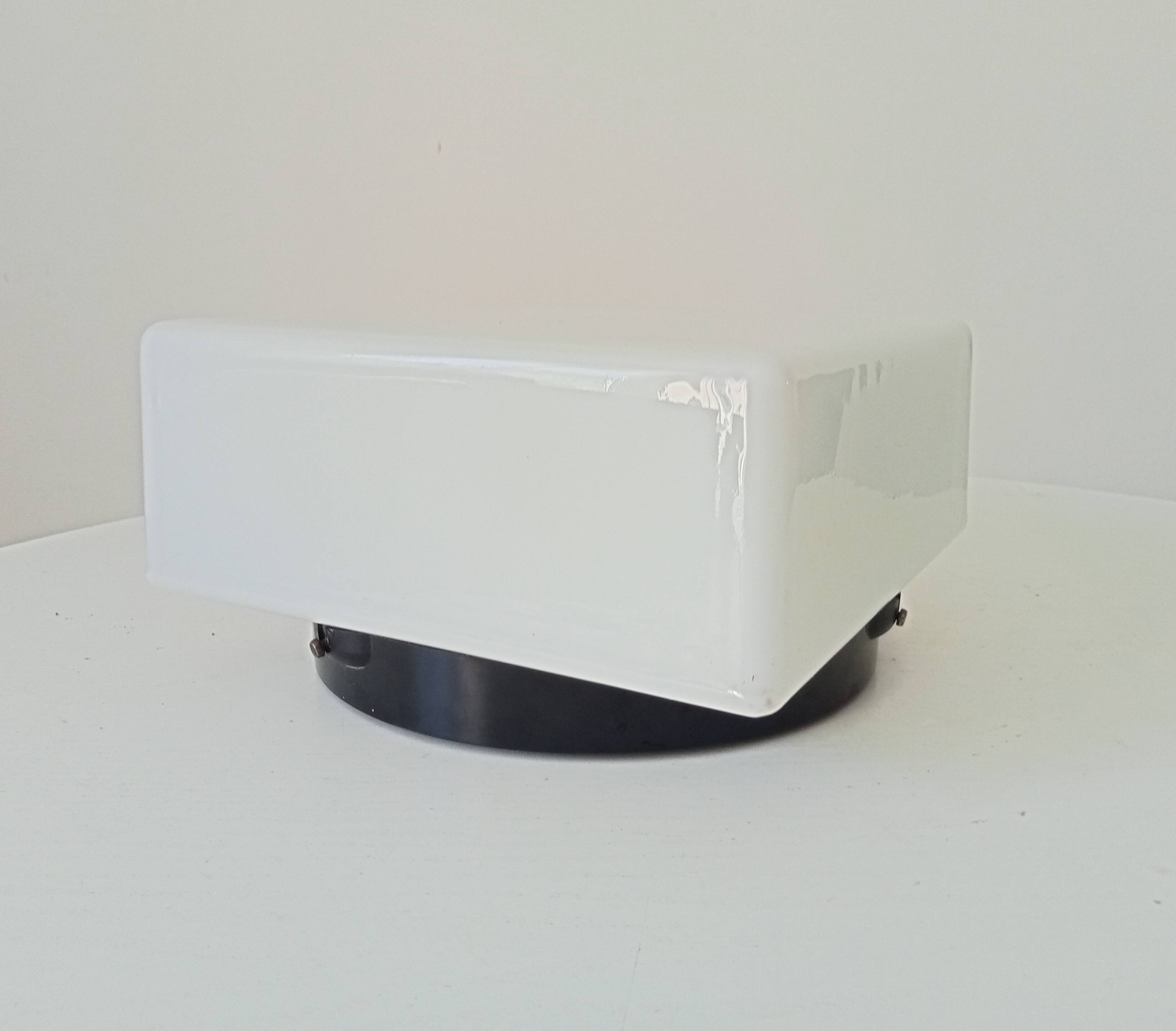 70s bakelite and opaline ceiling light signed Vianne