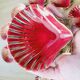 Proceram Aubagne service in red and gilded ceramic shell St Jacques 1950