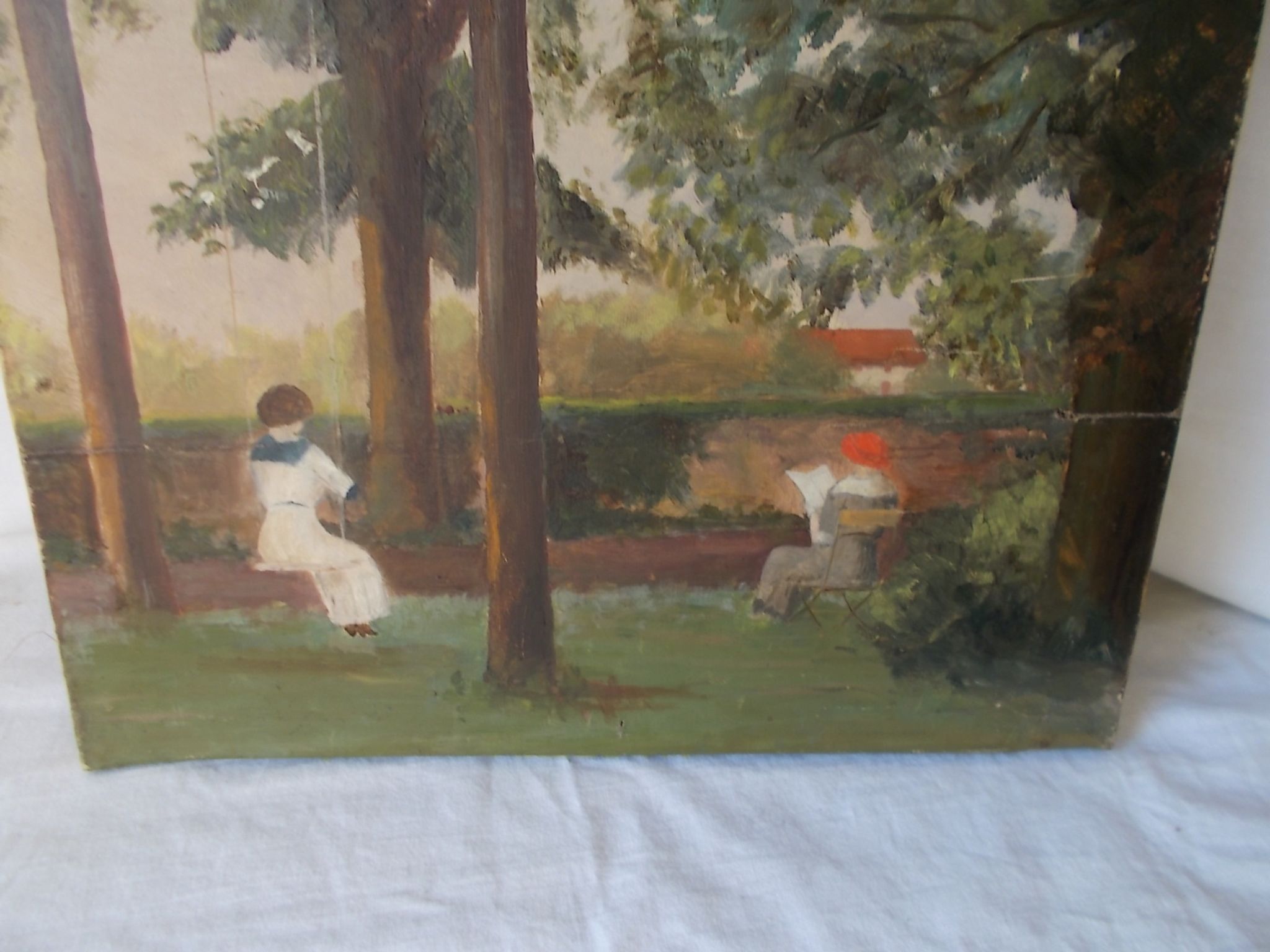 Oil on canvas from 1913 "young lady on a swing"