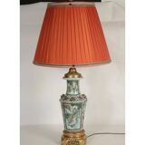 Early 20th century Chinese lamp, porcelain and gilt bronze
