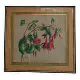 Old pastel Fuchsias framed