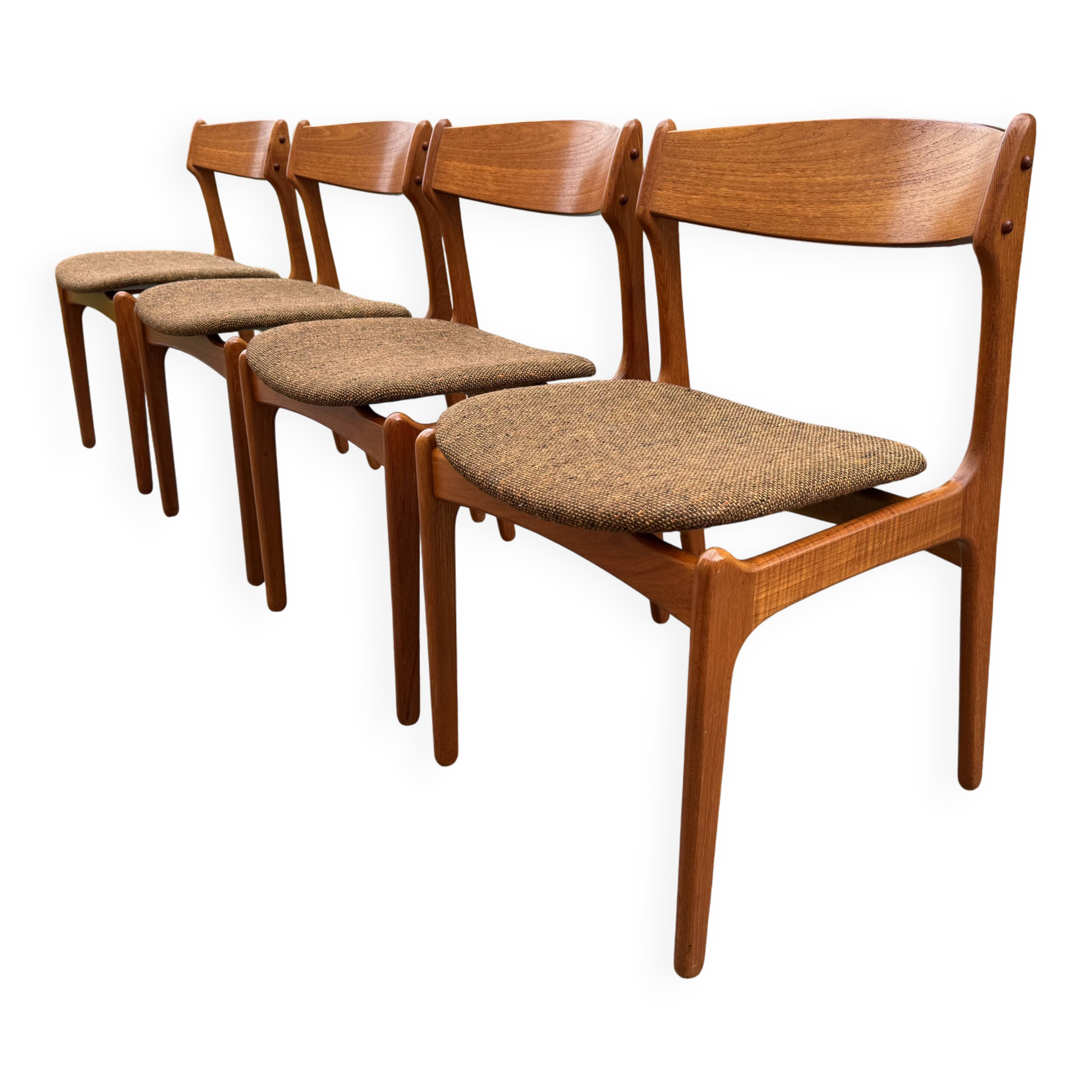 4 Scandinavian chairs by Erick Buch for Oddense, Denmark 1960