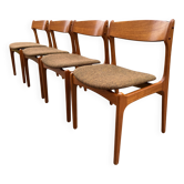 4 Scandinavian chairs by Erick Buch for Oddense, Denmark 1960