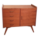 Commode en chêne, pieds compas, années 60