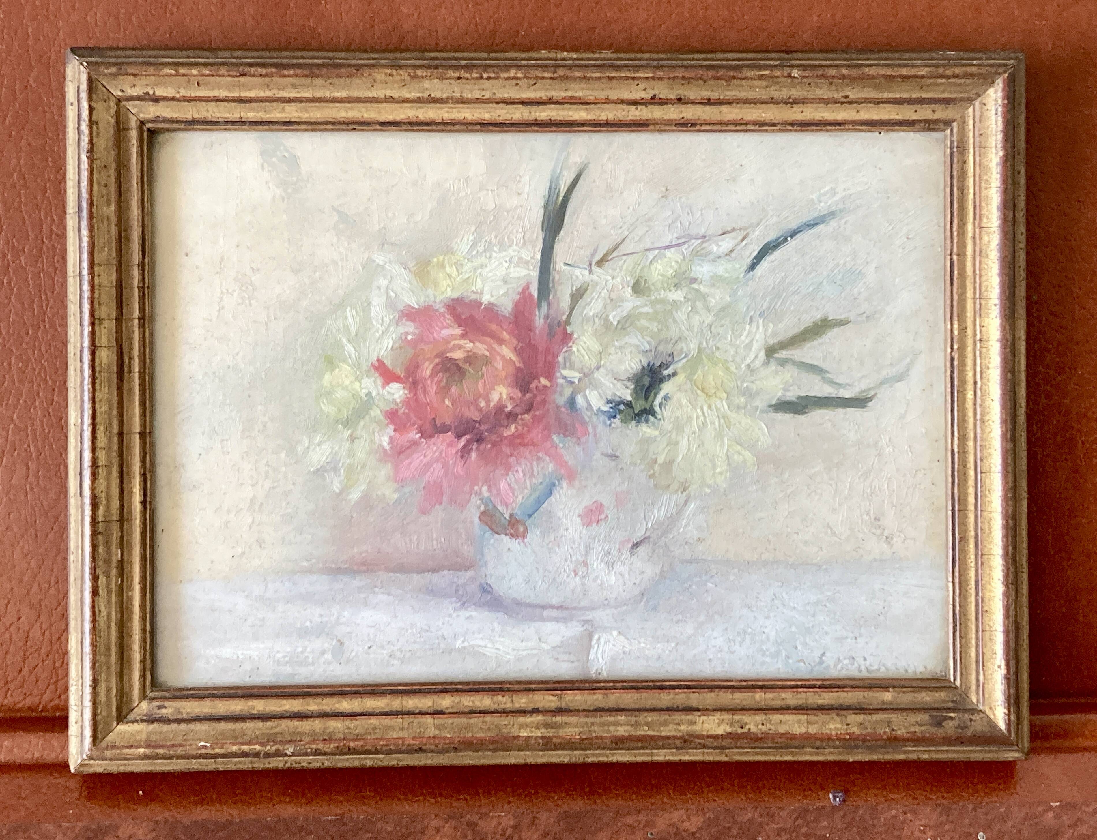 Old painting - bouquet of buttercups - still life