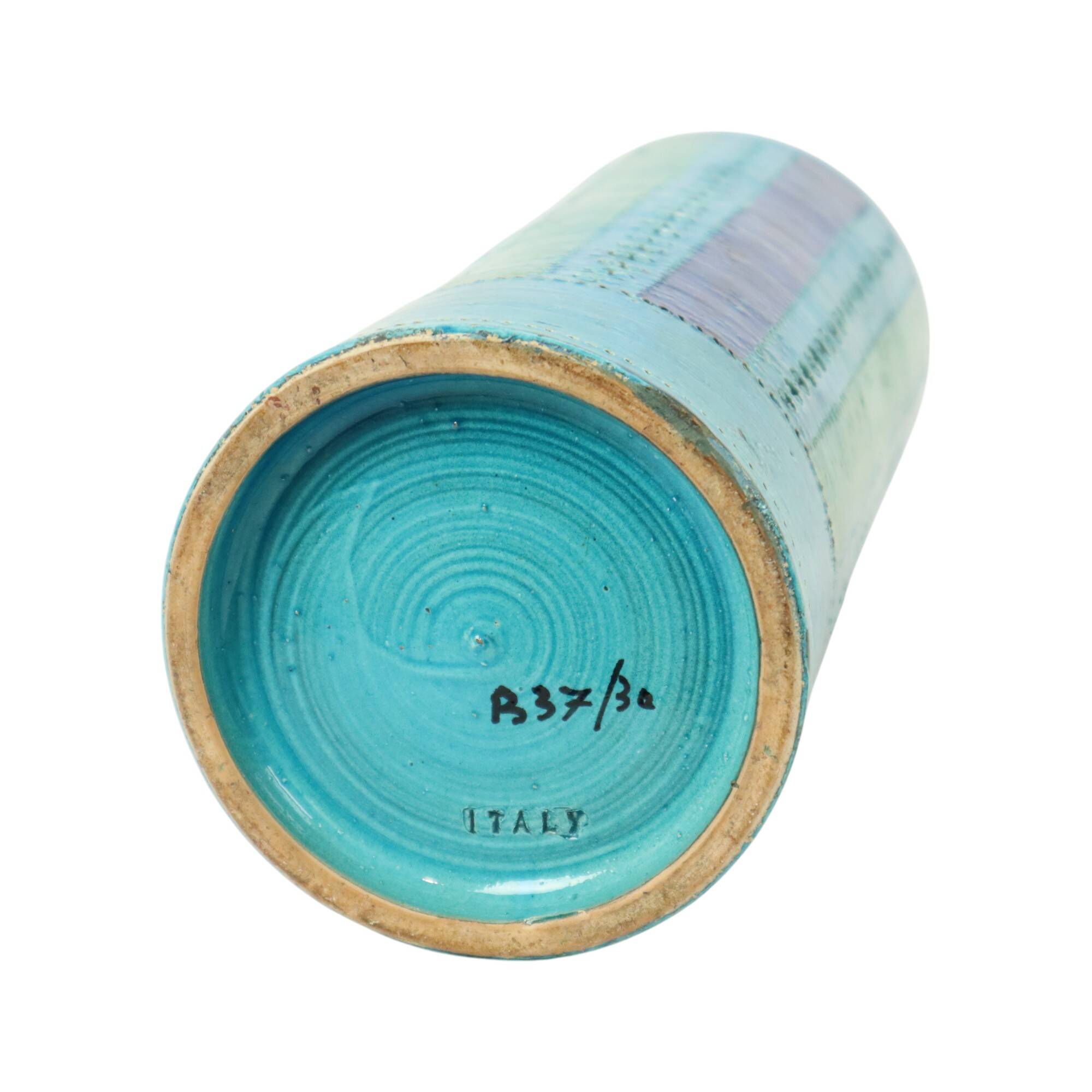 Aldo Londi for Bitossi Vase 1960s Rimini Blue Ceramics