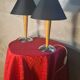 Paire de lampe chevet style scandinave bois et metal chromé elec ok 40x25.
