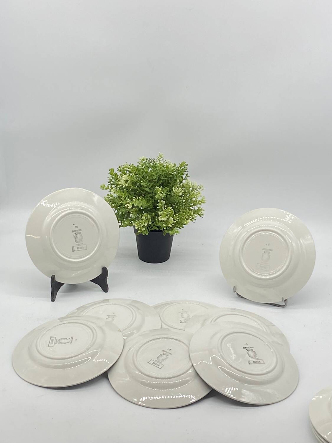 Service of 12 dessert plates, Sarreguemines / Digoin, DONON, vintage, old