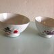 Two white bowls with floral decor in Limoges SD porcelain / vintage 60-70