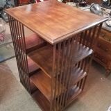 Revolving oak bookcase