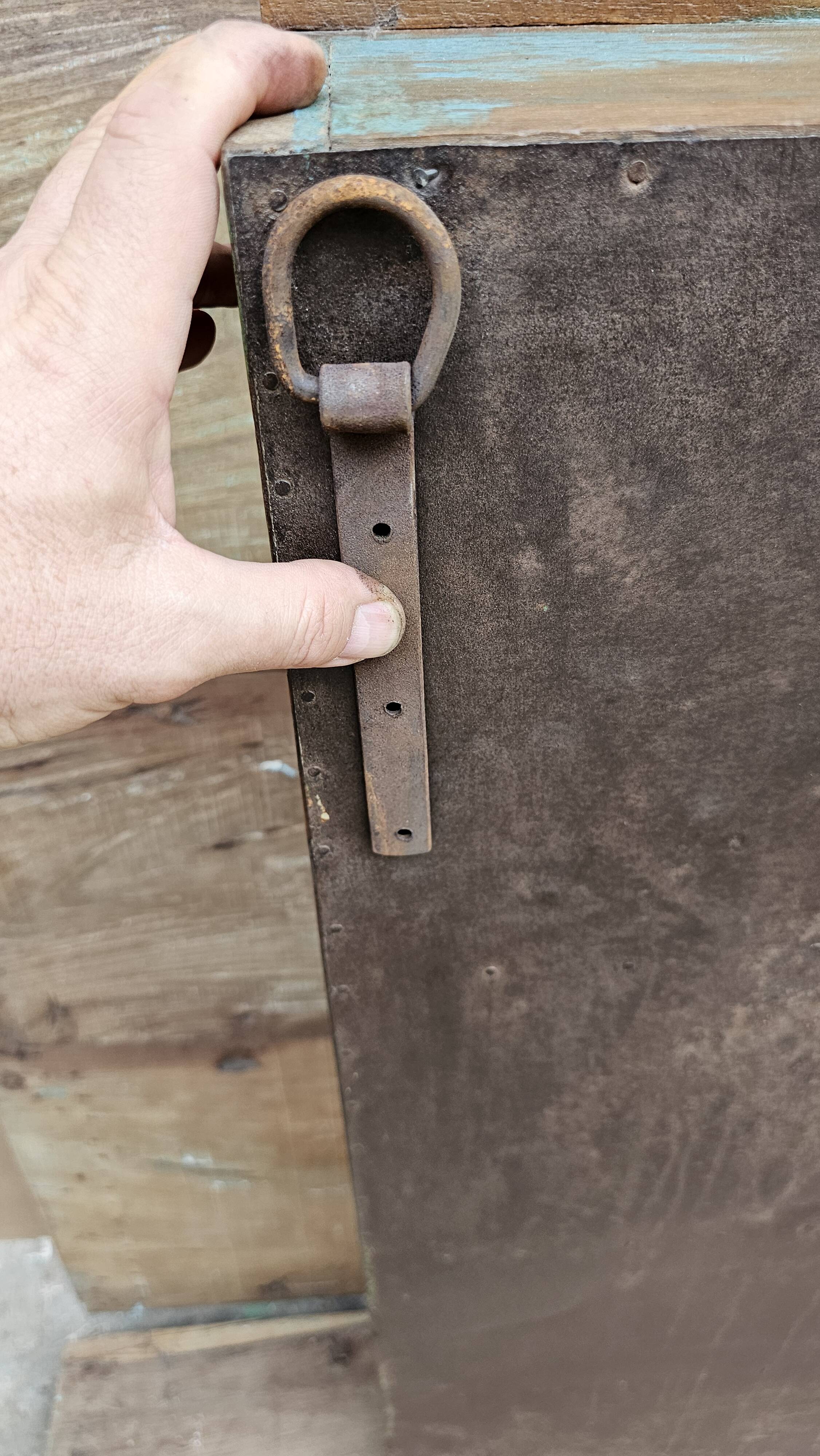Old Art Deco display case in Burmese teak
