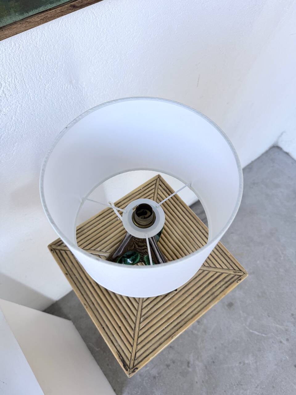 Paire de lampes céramiques forme libre triangle